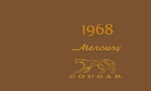 Mercury Cougar 1968 dueño manual guía del usuario referencia operador libro fusibles fluido - Imagen 1 de 1