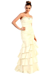 Abendkleid Brautkleid Hochzeitskleid Standesamt Mermaid creme Gr.34 NEU €199 - Bild 1 von 10