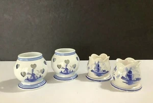 Lot of 4 Vintage DELFT BLUE Holland Votive Candle Holders  - Picture 1 of 7