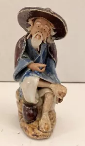 Vintage Chinese Mudman Figure Crossed Leg - Picture 1 of 6