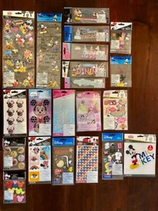 Lot of 21 Mickey & Minnie Mouse Disney Princess Scrapbooking Stickers - Picture 1 of 3