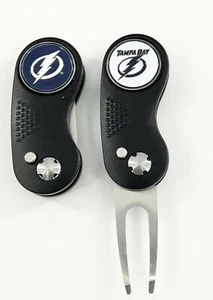 GOLF SWITCHBLADE NHL TAMPA BAY LIGHTNING DIVOT REPAIR TOOL + Ballmarker Black - Picture 1 of 1