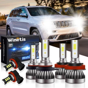 6X 6000K White Bulbs LED Headlight Fog Lights For Jeep Grand Cherokee 2014-2017 - Picture 1 of 10