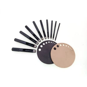 Black Steel Hollow Punch Set Leather Gasket Belt Hole Punching Craft Tool 1-10mm - Picture 1 of 5
