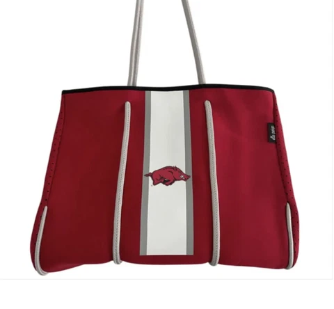 Laken Paige by Capri Design  neoprene collegiate tote  purse Arkansas razorback Cover
