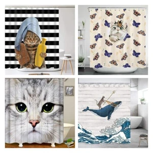 Western Shower Curtain for Bathroom Floral and Animal Print Bath Curtains Us - Picture 1 of 20
