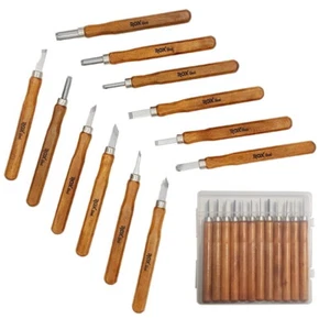 Mini Holzschnitzmesser in einer PVC Box von Rox (12er Set) - Bild 1 von 4