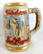 Vintage Fabulous Las Vegas Beer Stein Mug Japan Stratosphere Landmark Caesars