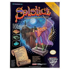 Solstice Quest for the Staff of Demnos NES Game Vintage Magazine Print Ad 1990