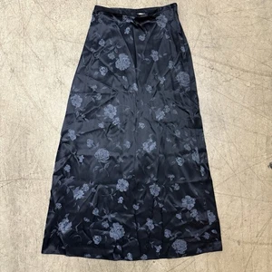 Fashion Bug Vintage Y2K Floral Sz Small Fairygoth Cottagecore Black Maxi Skirt - Picture 1 of 11