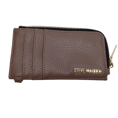 Cartera Steve Madden Pequeña Cremallera Alrededor Ranuras para Tarjetas Cuero Vegano Taupe Foto 1 de 4