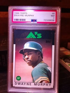 1986 TOPPS #8 DWAYNE MURPHY ATHLETICS POP 1 PSA 7 - Picture 1 of 2