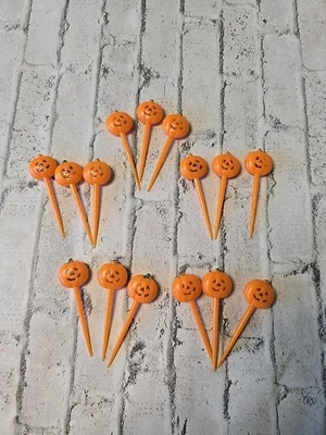 Selecciones de cupcakes de calabaza de Halloween vintage adornos Jack O linternas 3 piezas  Foto 1 de 2