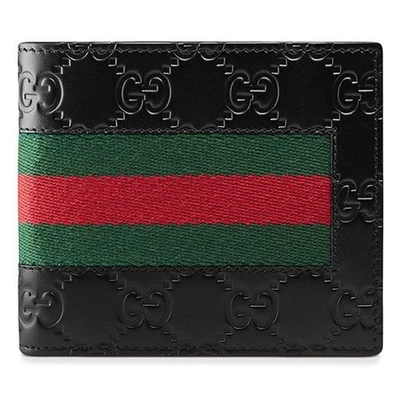 Gucci 25SS GG Signature Web Leather Wallet Black 408827 CWCLN 1060 139592451 - Image 1 of 2