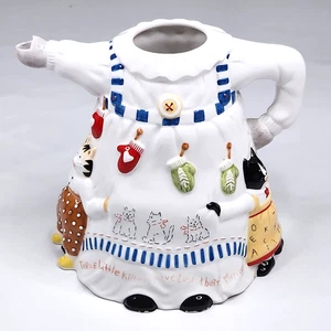 DEPT 56 Teekanne/Vase drei kleine Kätzchen verloren ihre Fäustlinge 6,5"x7" OHNE DECKEL - Bild 1 von 10