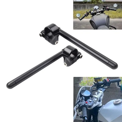 46MM Cafe Racer Bars 7/8'' Motorcycle Clip-On Handlebar Fork Tube Universal - Image 1 of 4