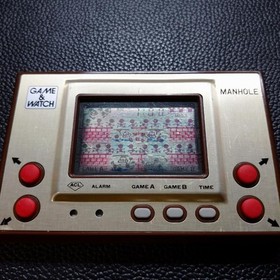 Nintendo Game and Watch Manhole MH-06 1981 Retro Console Wide Screen from Japan