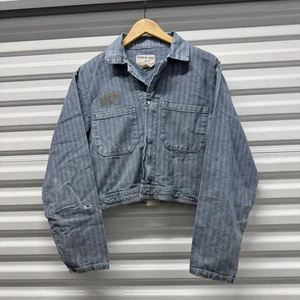 Vtg 1960s Union Made USA Cropped Work Jacket Pinstriped sz small - Picture 1 of 6