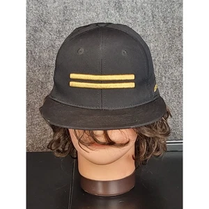 Warstic Baseball Cap Hat Black Gold Stripes Performance XS Small Fitted - Picture 1 of 8
