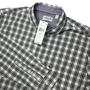 Lacoste Men's Classic Fit Long Sleeve Plaid Button Down Shirt Preppy sz XL / 44 - Picture 1 of 10