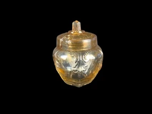 Olla de mermelada antigua de vidrio prensado - Vidrio iridiscente - 11 cm - Imagen 1 de 3
