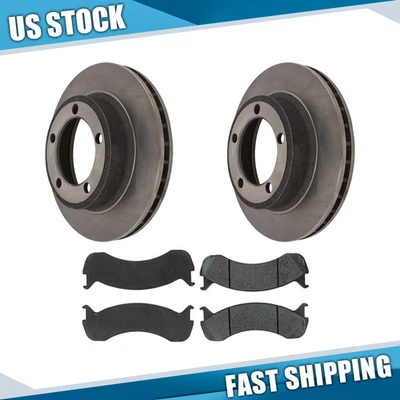 Rotores de freio traseiros + kit de pastilhas de freio para 2004 2005 2006 2007 2008 Ford F650 - Imagem 1 de 4