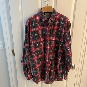 Vintage Abercrombie & Fitch The Big Shirt Men XL Plaid Flannel Button Down LS AF - Picture 1 of 13