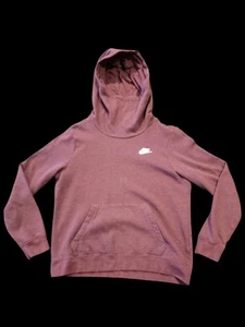 Nike Sweatshirt Hoodie Women Sz Medium Maroon Cowl Neck Long Sleeve Lightweight - Picture 1 of 9