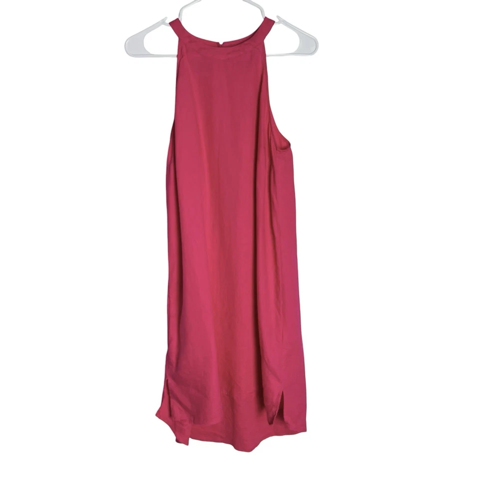 Sigrid Olsen 100% Linen Dress Womens M Hot Pink Halter Neck Sleeveless Beachy - Image 1 of 4