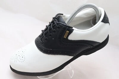Mizuno Miz Collection 6324 Women's Sz 7.5M WhiteBlack Leather Golf Shoe - Image 1 of 4