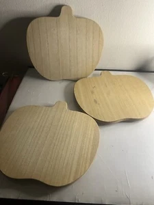 LOT OF 3: Wood Pumpkin Lazy Susan Pressed Board 10”x9” NEW [h] - Picture 1 of 8