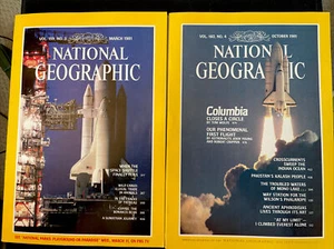 NATIONALE GEOGRAPHISCHE GESELLSCHAFT Vintage März/Oktober 1981 Zeitschriften Raumschiff COLUMBIA Flug - Bild 1 von 8