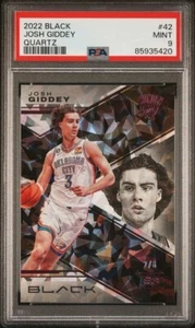 2022 Panini Black #42 Josh Giddey Quartz 2/8 SSP PSA 9 MINT Thunder - Picture 1 of 2