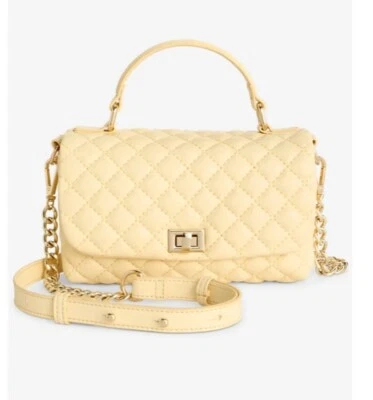 Mini bolso bandolera INC Tollaan acolchado imitación cuero asa superior - amarillo/crema Foto 1 de 4