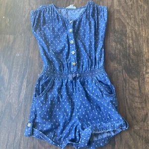 Girls Nordstrom Tucker And Tate Navy And Star Cotton Romper Size 4 - Picture 1 of 6