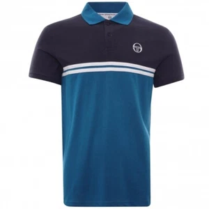 Sergio Tacchini Mens Numac Polo Shirt Sapphire/ Navy/ White STM25135 221 - Picture 1 of 4