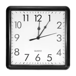 9x9 Inch Wall Clock Quartz Battery Operated Silent Square Wall Clocks Bedroom - Picture 1 of 6