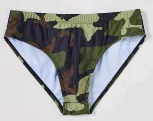 Army Green Woodland Camo w/ Drawstring Men's Swim Briefs. Size XX-Large 38"-40" - Picture 1 of 5