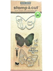 Butterflies Hero Arts Butterfly Clear Stamp & Cut Thin Metal Die Set DC134 NEW! - Picture 1 of 2