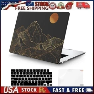 Night Sky Mountains Gold Line Art Dark Hard Case For Macbook Air 15 A3114 A2941 - Picture 1 of 14