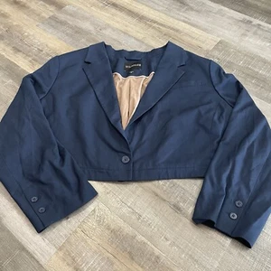 Wildfang Women’s Blazer Empower Convertible Sz 2X Navy Blue Cropped Lined READ - Picture 1 of 17