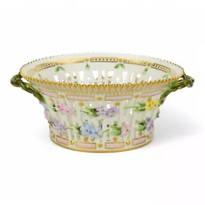 Flora Danica Pierced Fruit Basket Royal Copenhagen Porcelain - Picture 1 of 8