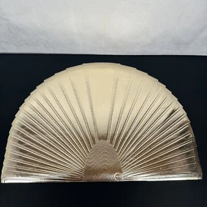 Vintage Style Art Deco Revival Gold Fan Placemats Half Sea Shell MCM Dinner - Picture 1 of 5