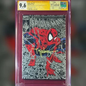 SPIDER-MAN #1 TURKISH SILVER VARIANT CGC 9.6 SS TODD MCFARLANE JIM SALICRUP - Picture 1 of 1