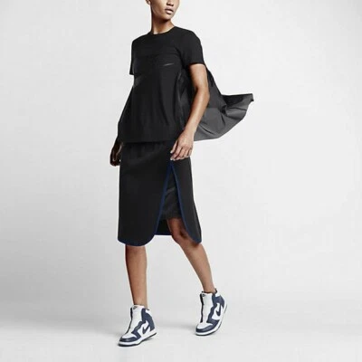 NIKE NIKELAB x SACAI TECH FLEECE SKIRT SIZE S (802250 011) NAVY - Image 1 of 4