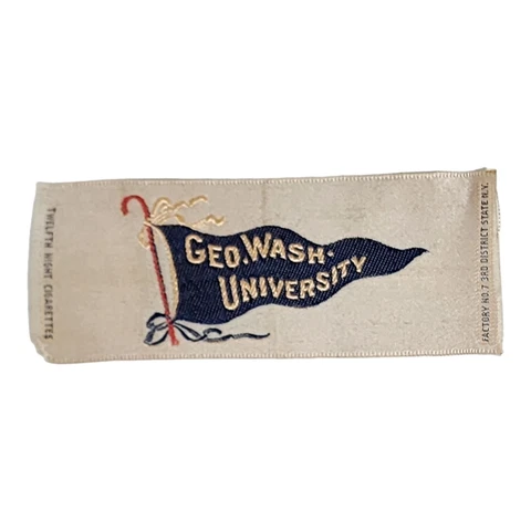 1910 George Washington Colonials Pennant Twelfth Night Cigarettes Tobacco Silk Cover