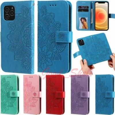 For iPhone 11 12 Pro Max XR SE 6s 7 8 Plus Wallet Card Holder Leather Case Cover - Image 1 of 4