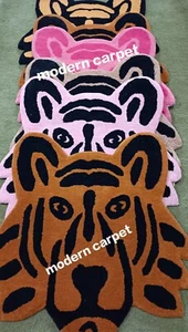 Tiger Face Rugs 3x3 Feet Handmade 100% Woolen Hand Tufted For Home Decoration - Picture 1 of 25