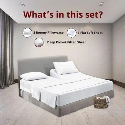 Split Head Sheet For Adjustable Bed 32" Top Split All Solid Color & Sizes 1000TC - Image 1 of 4