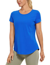 CRZ YOGA Pima Cotton Women Short Sleeve T-shirt Workout Shirt Yoga Athletic Top